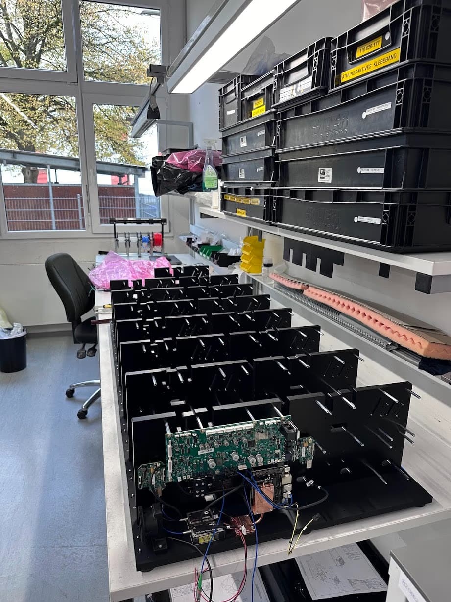 Instrument assembly and integration workstation during production bring-up