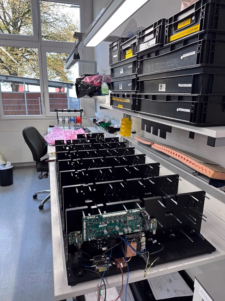 Instrument assembly and integration workstation during production bring-up